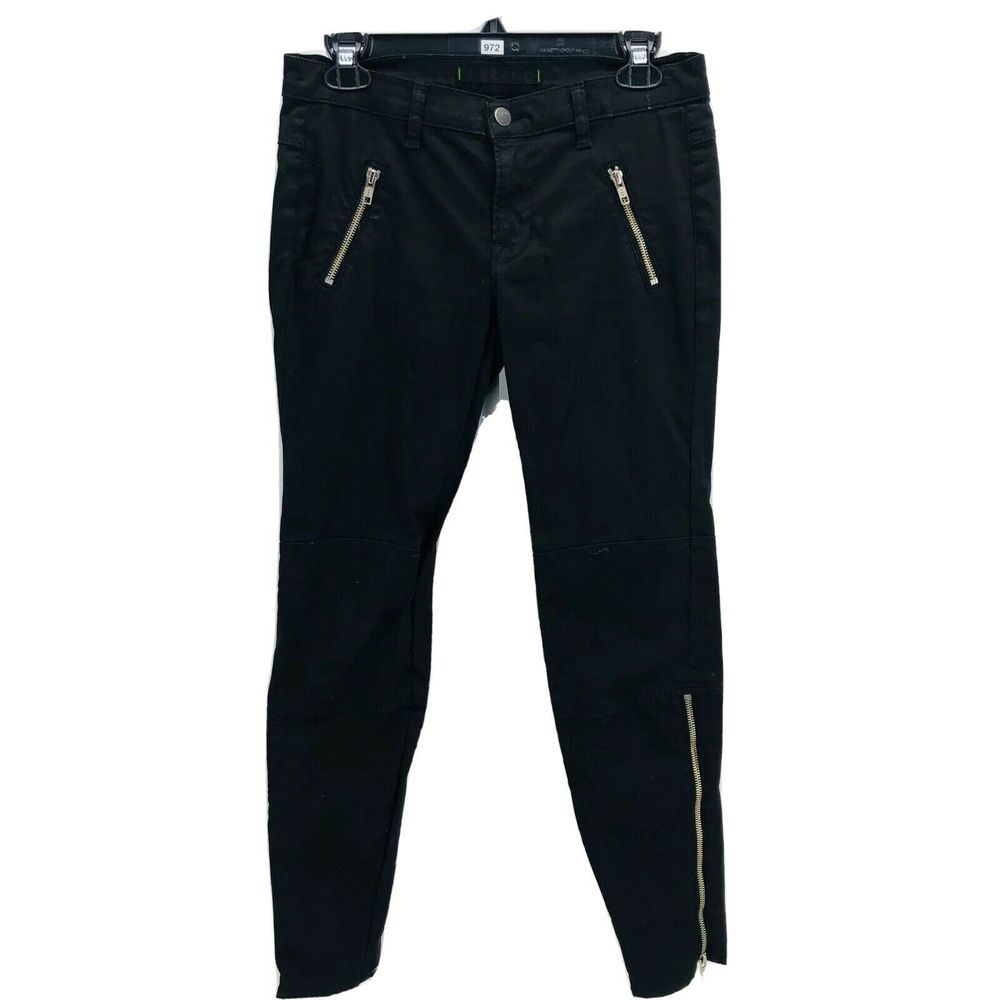 J Brand Women's Black Agnes Zipper Moto Skinny Pants Size 27 Inseam 28